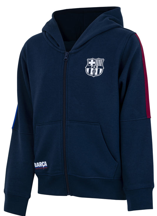 Sweat zippé Capuche Barça Enfant - Collection Officielle FC Barcelone