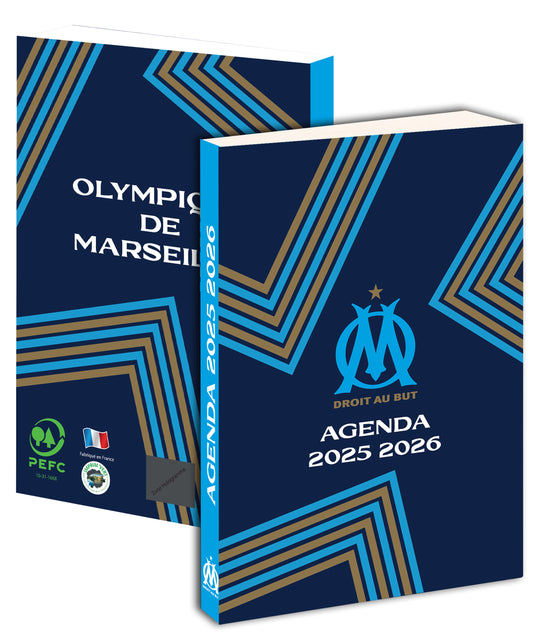 OLYMPIQUE DE MARSEILLE Agenda Scolaire Om 2025 2026 - Collection Officielle