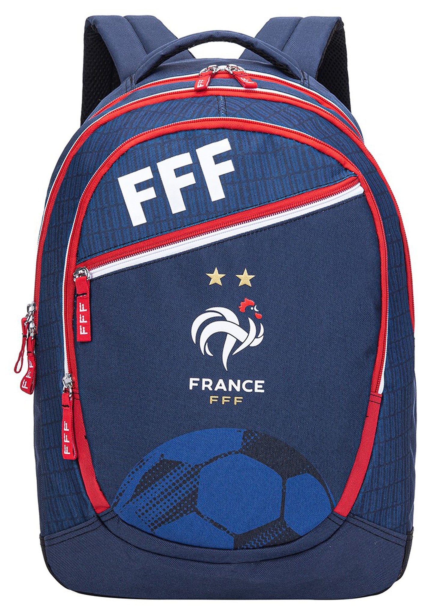 FFF Sac à Dos Scolaire Collection Officielle Equipe de France de Football - 3 Compartiments