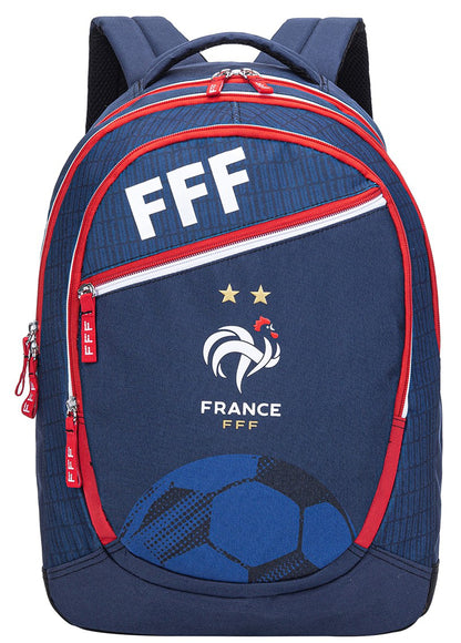 FFF Sac à Dos Scolaire Collection Officielle Equipe de France de Football - 3 Compartiments