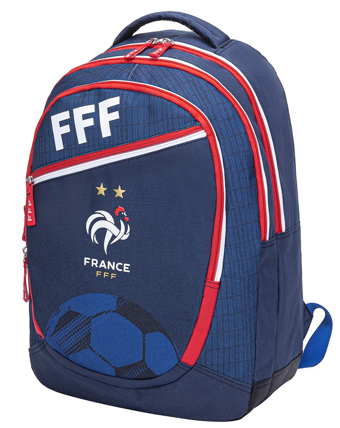 FFF Sac à Dos Scolaire Collection Officielle Equipe de France de Football - 3 Compartiments