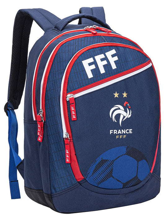 FFF Sac à Dos Scolaire Collection Officielle Equipe de France de Football - 3 Compartiments