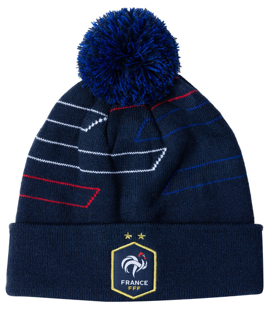 Bonnet Pompon Marine Equipe De France Adultes Collection Officielle Equipe De France