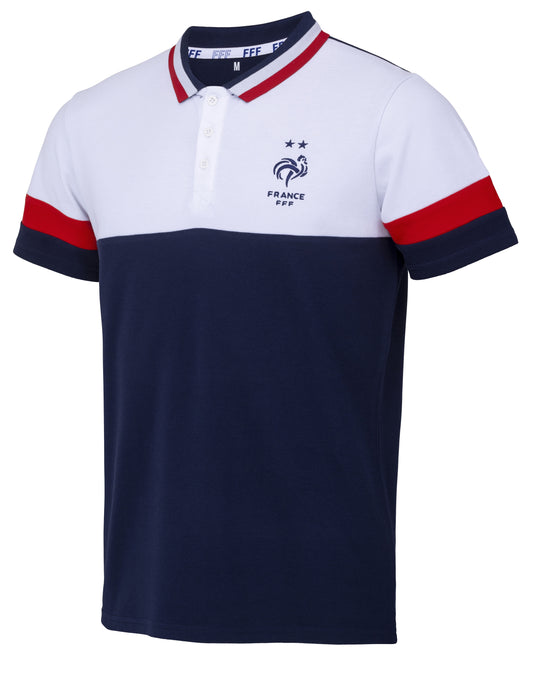 Polo Fanc Color Block Equipe De France Adultes Collection Officielle Equipe De France