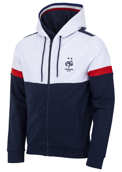 Sweat Capuche Zippe Fan Equipe De France Adultes Collection Officielle Equipe De France