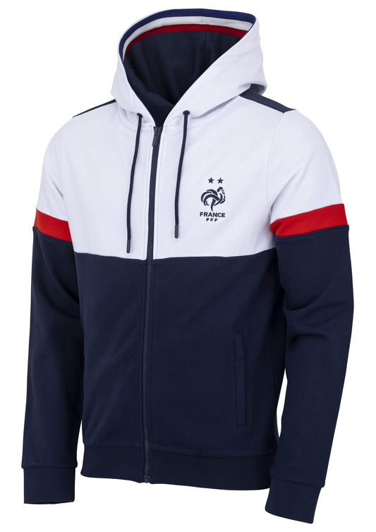 Sweat Capuche Zippe Fan Equipe De France Adultes Collection Officielle Equipe De France