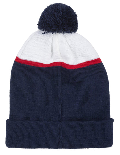 Bonnet Pompon Marine, Rouge et Blanc Equipe De France Adultes Collection Officielle Equipe De France