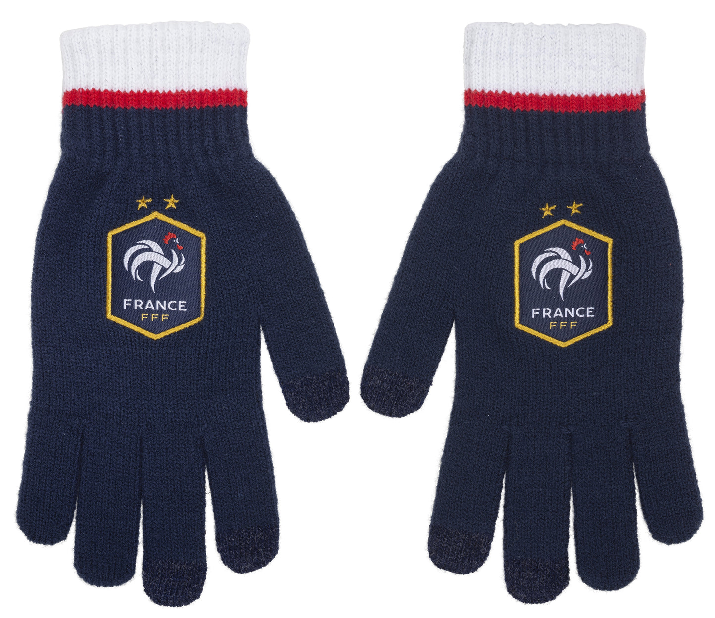 Gants Fan Marine, Rouge et Blanc Equipe De France Adultes Collection Officielle Equipe De France