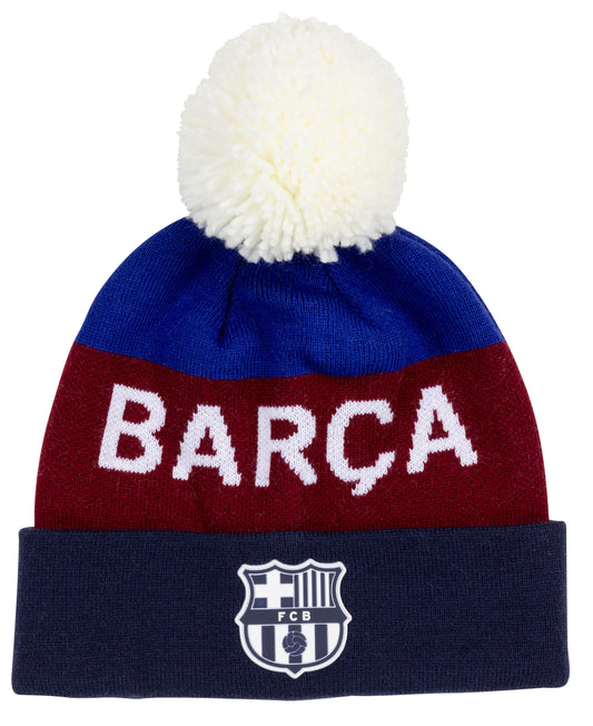 Bonnet Pompon Supporter Barça Adultes - Collection Officielle FC Barcelone - Football