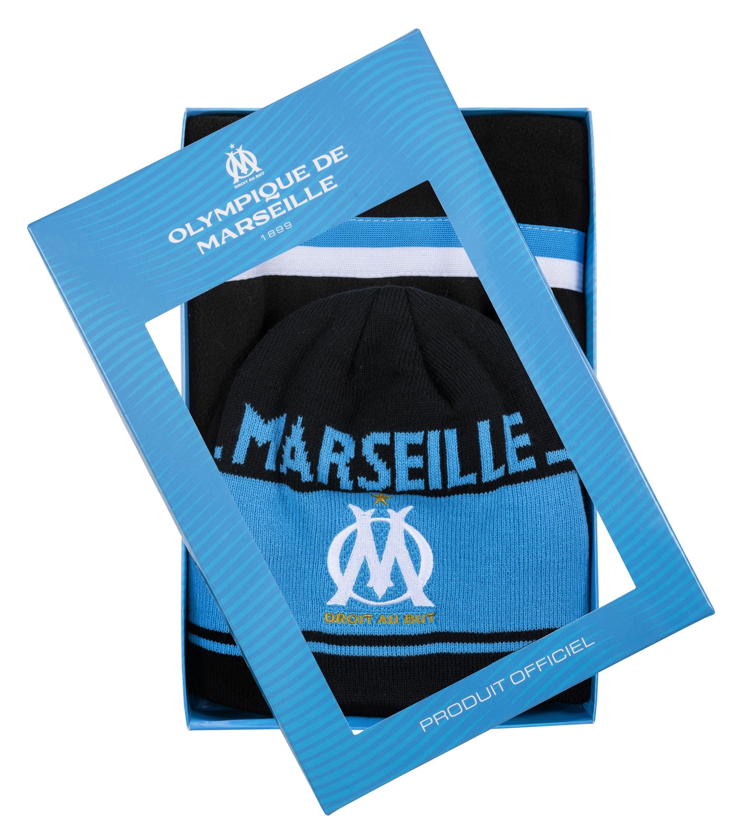 Coffret Bonnet Echarpe Adultes OLYMPIQUE DE MARSEILLE  - Om - Collection Officielle