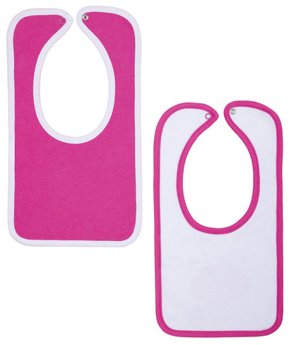 Lot de 2 Bavoirs Bebe Fille OLYMPIQUE DE MARSEILLE  - Om - Collection Officielle