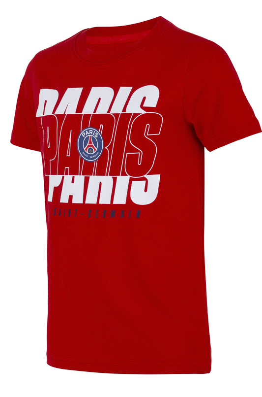 T-Shirt Rouge Paris Saint Germain Enfants Collection Officielle Paris Saint Germain