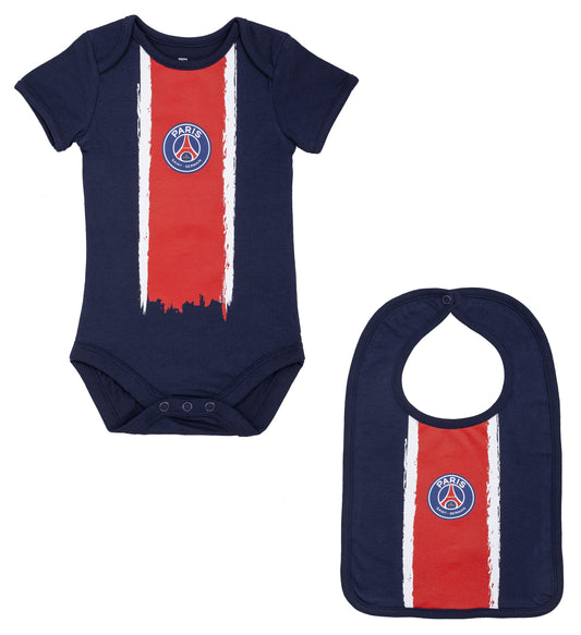 Set body bavoir maillot Paris Saint Germain garcon Bebe Collection Officielle Paris Saint Germain