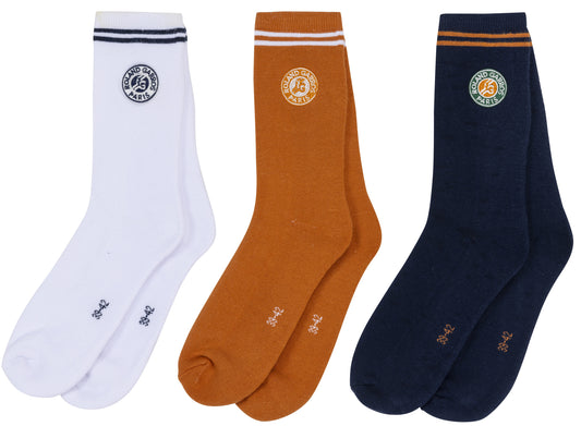 Pack Paires De Chaussettes De Sport X3 Roland Garros Adultes Collection Officielle Roland Garros