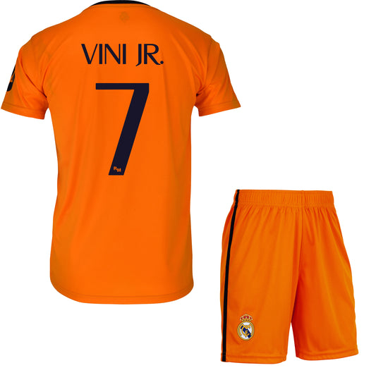 Real Madrid Ensemble Football Maillot Short Real Vinicius Junior Enfants - Collection Officielle