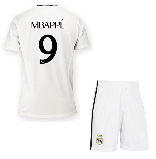 Real Madrid Ensemble Football Maillot Short Real Kylian Mbappé Enfants - Collection Officielle