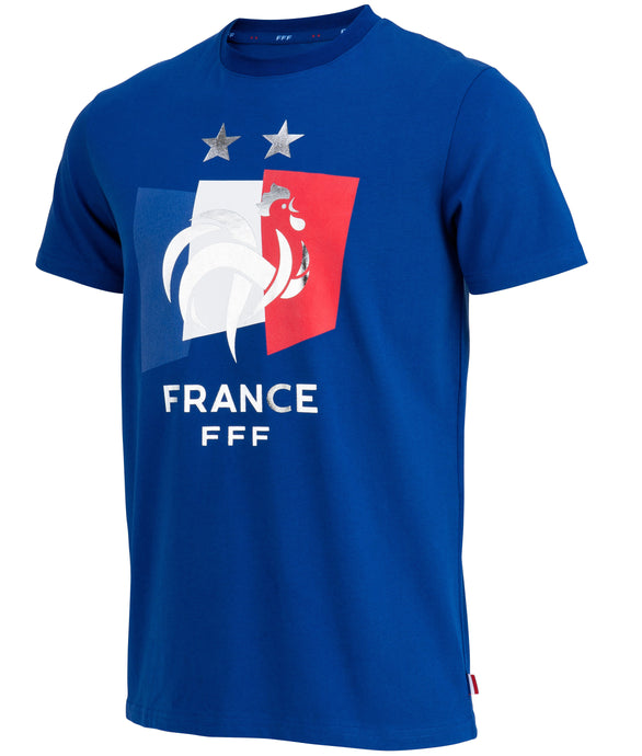 T-shirt FFF - 2 étoiles - Collection officielle Equipe de France de Football - Taille Homme
