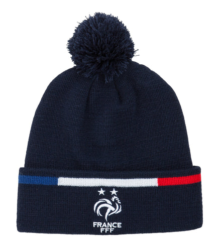 Bonnet pompon FFF - Collection officielle Equipe de France de Football - Taille Homme