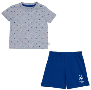 Ensemble t-shirt + short bébé garçon FFF - Collection officielle Equipe de France de Football